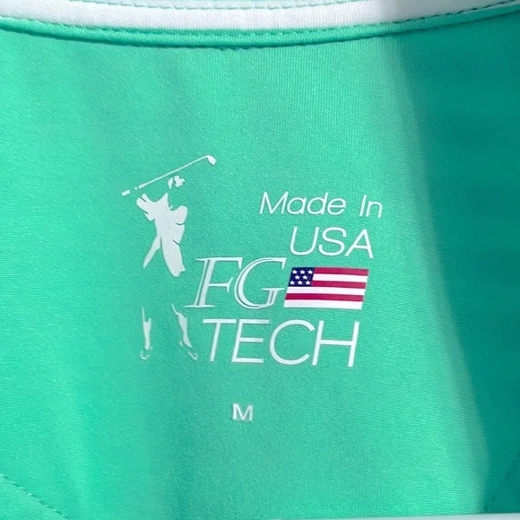 FG Tech Everglades Cup/Everglades Club mens pinstripe golf polo medium. - Picture 3 of 4